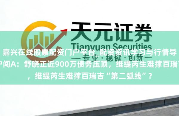 嘉兴在线股票配资门户平台_配资资讯学习与行情导航 华熙生物客户闯A：舒晓正近900万债务压顶，维缇芮生难撑百瑞吉“第二弧线”？