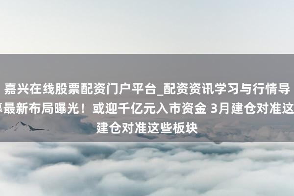 嘉兴在线股票配资门户平台_配资资讯学习与行情导航 公募最新布局曝光！或迎千亿元入市资金 3月建仓对准这些板块