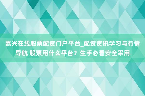 嘉兴在线股票配资门户平台_配资资讯学习与行情导航 股票用什么平台？生手必看安全采用