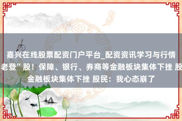 嘉兴在线股票配资门户平台_配资资讯学习与行情导航 资金逃离“老登”股！保障、银行、券商等金融板块集体下挫 股民：我心态崩了
